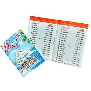 Thẻ lịch cầm tay gập đôi