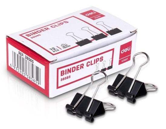 Kẹp sắt đen DELI 38565 19mm 12 chiếc - Image 1