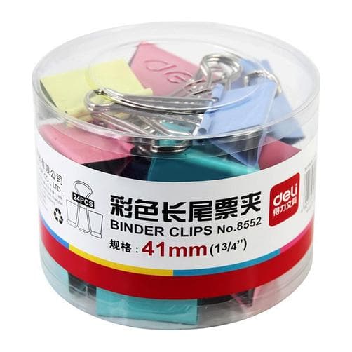 Kẹp sắt màu DELI 8552A 41mm 24 chiếc - Image 1