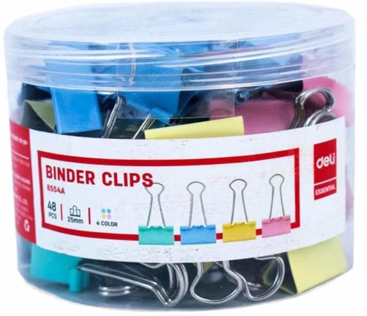 Kẹp sắt màu DELI 8554A 25mm 48 chiếc - Image 1