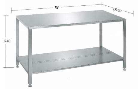 Bàn thao tác inox chân điều chỉnh BTTM1200I-750DC-2T - Image 1