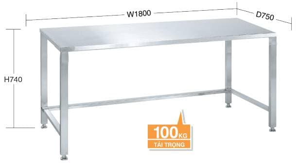Bàn thao tác inox chân điều chỉnh BTT2000I-750CN - Image 1
