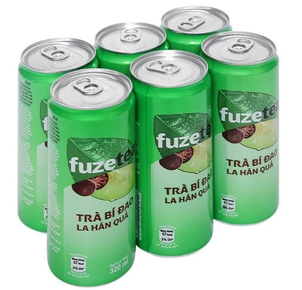 Lon trà bí đao Fuze Tea la hán quả 320ml - Image 1
