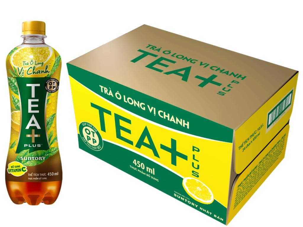 Trà ô long Tea Plus vị chanh 450ml - Image 1