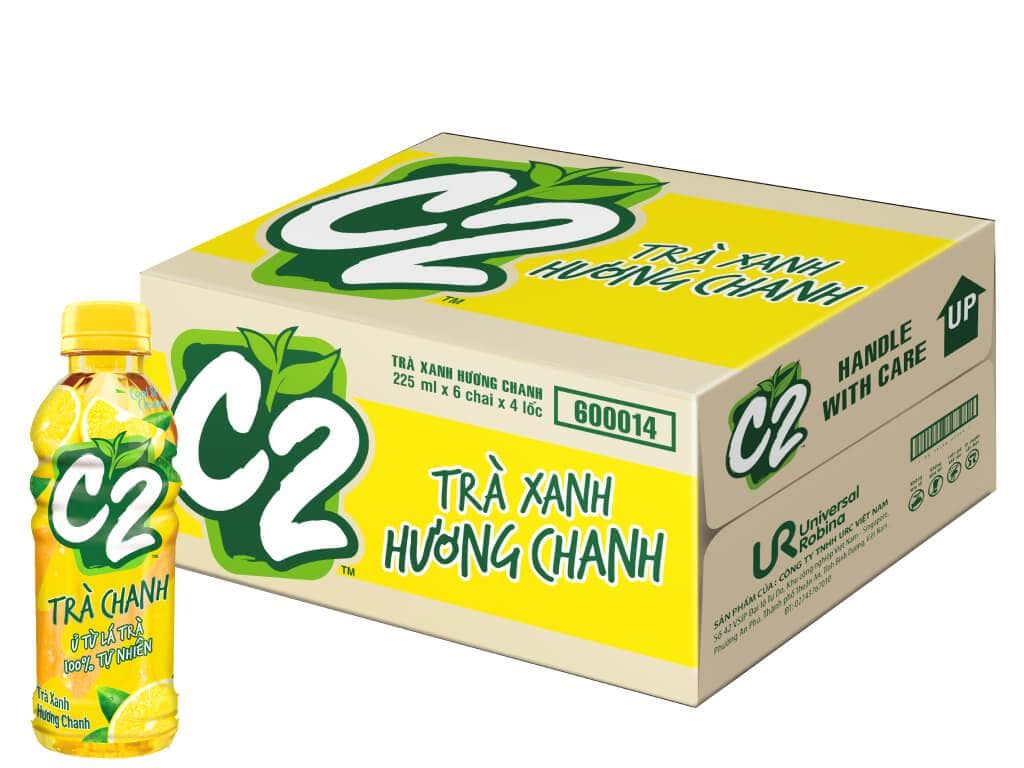 Trà xanh C2 hương chanh 225ml - Image 1