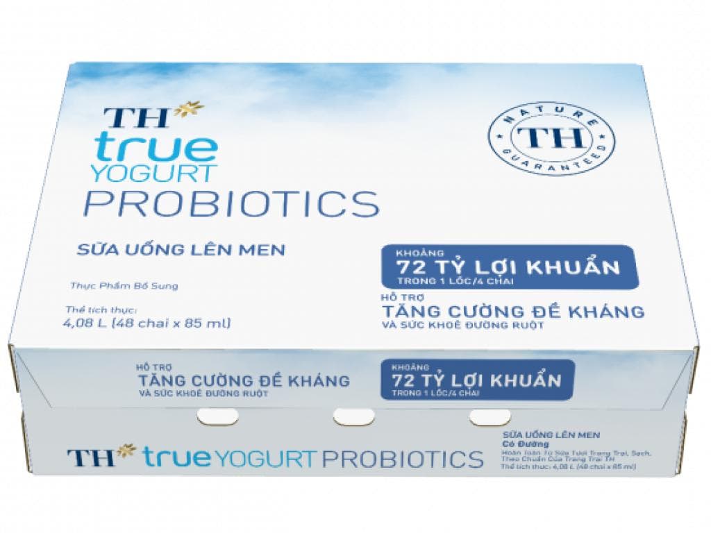 Thùng chai sữa chua lên men ít đường TH True Yogurt Probi 85ml - Image 1