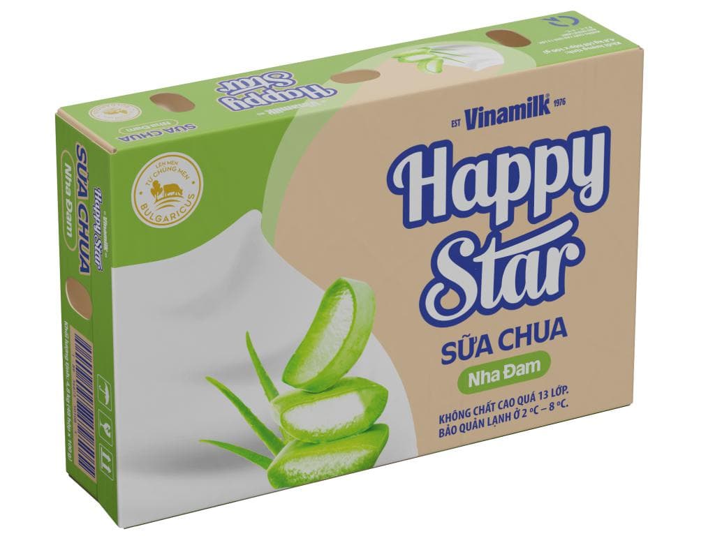 Thùng sữa chua nha đam Happy Star Vinamilk 100g - Image 1