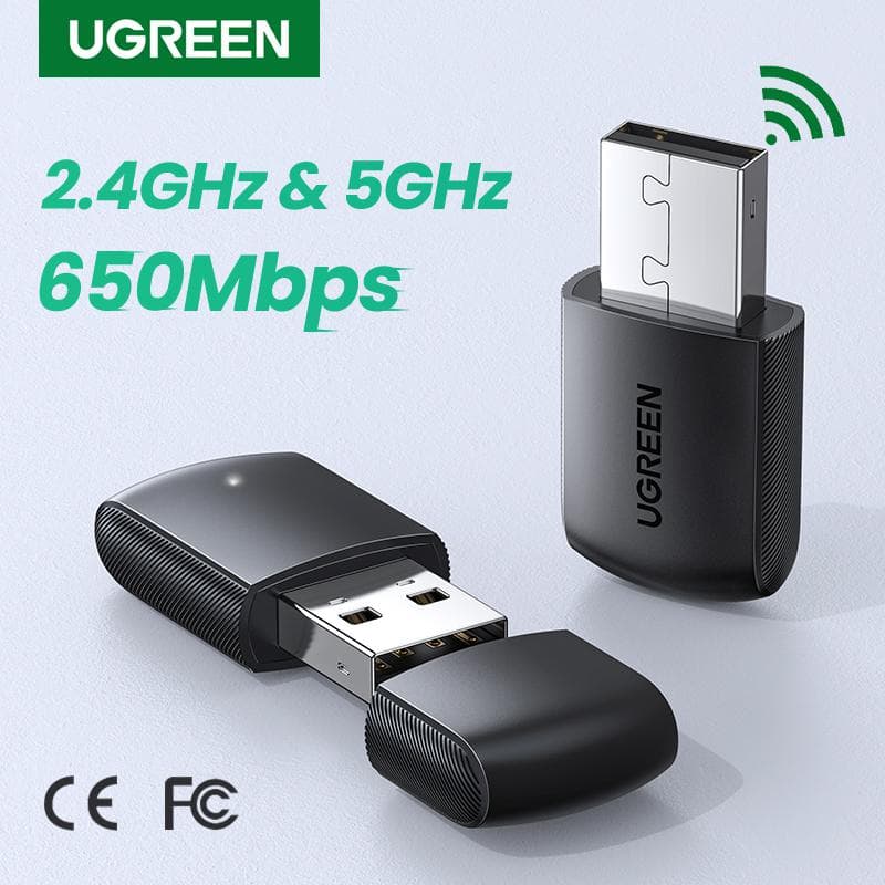 USB thu Wifi băng tần kép 5G & 2.4G tốc độ 650Mbps Ugreen 20204