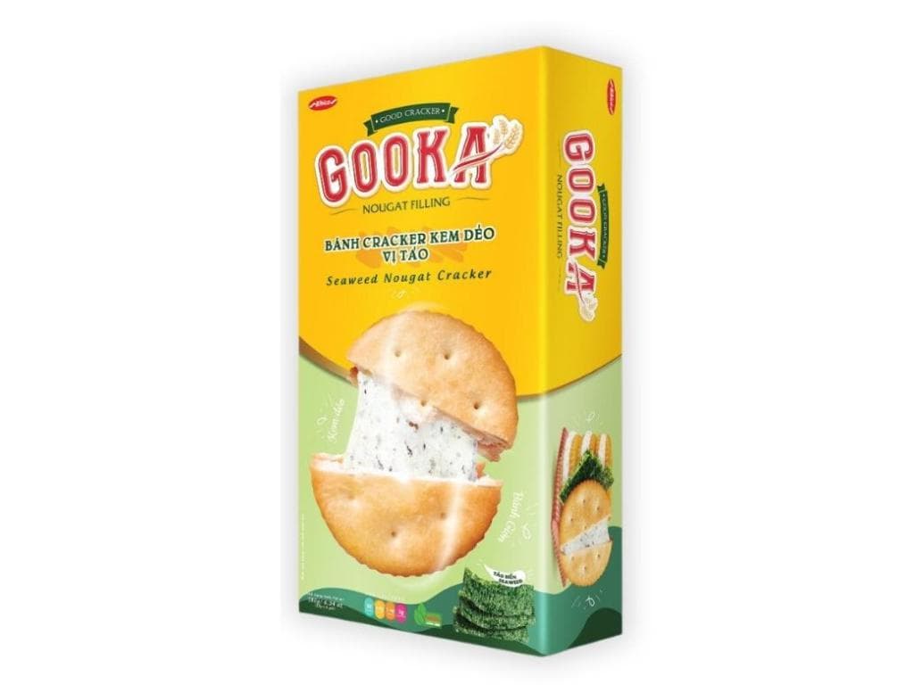 Bánh cracker kem dẻo vị táo Gooka 180g
