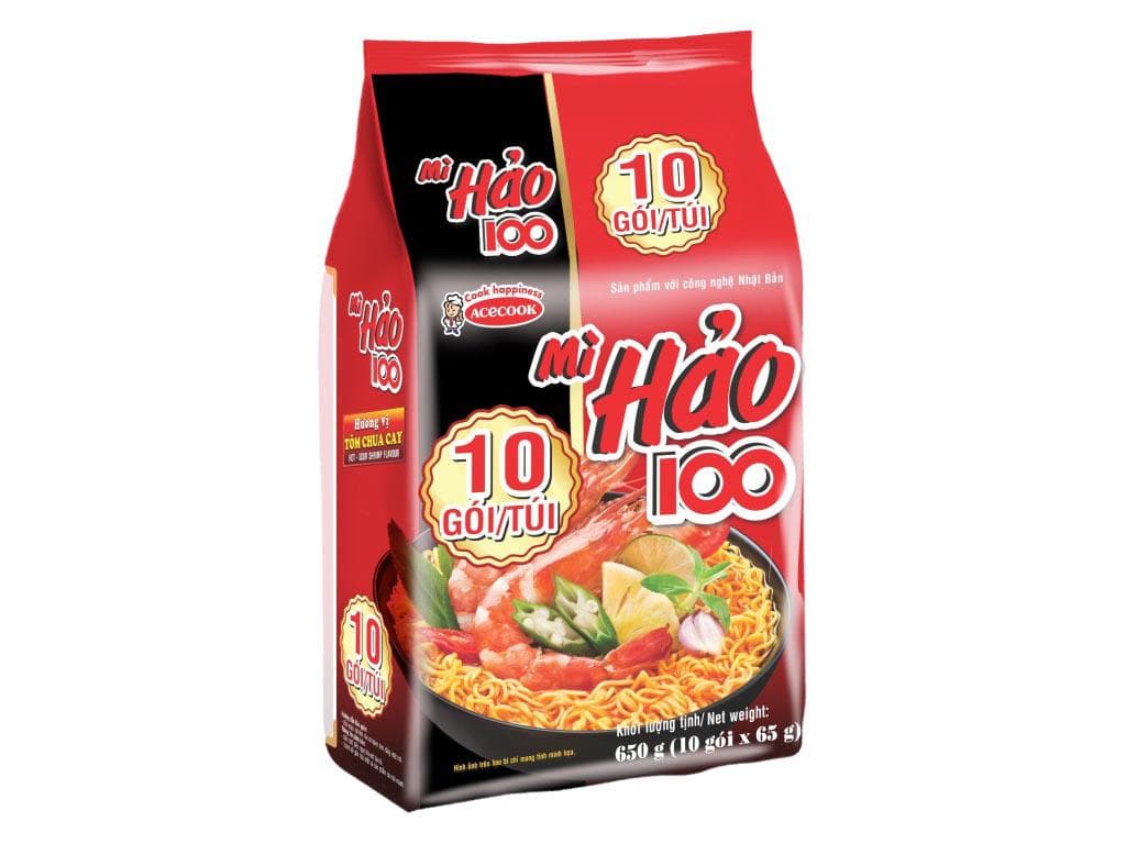 Lốc 10 gói mì Hảo 100 tôm chua cay gói 65g - Image 1
