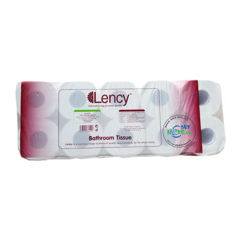 Giấy vệ sinh Lency xanh cao cấp 10 cuộn/túi -không lõi - Image 1