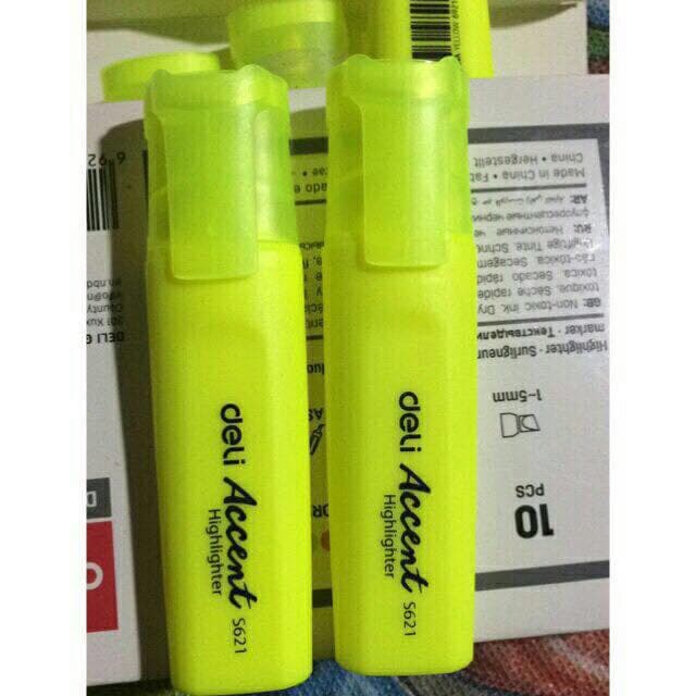 Bút nhớ dòng Highlighter Deli S621 -vàng - Image 1