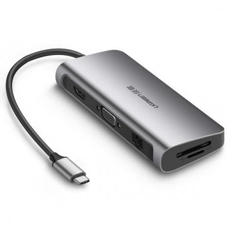 Bộ chuyển đổi từ Type C sang HDMI + VGA + LAN + USB 3.0 Ugreen 40873 - Image 1