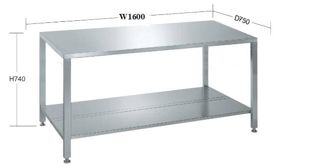 Bàn thao tác inox chân điều chỉnh BTTM1600I-750DC-2T - Image 1