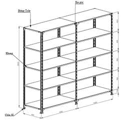Kệ lắp ráp 5 đợt KHM1200SV-5T