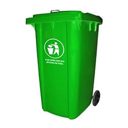 Thùng rác công nghiệp HDPE 60L- xanh lá cây - Image 1