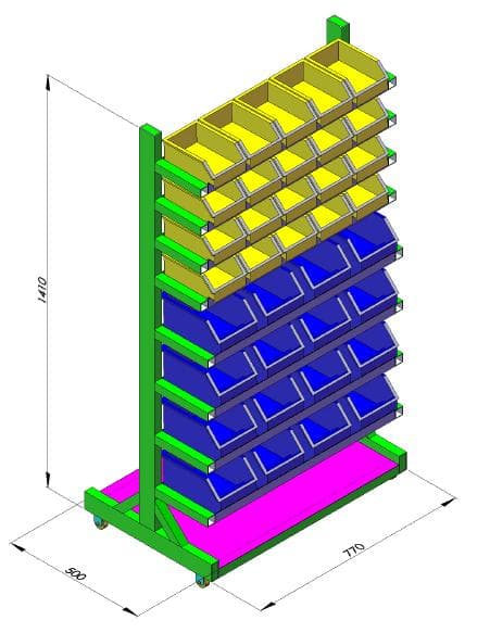Giá có khay để sản phẩm 1 mặt GKM8-1M - Image 1