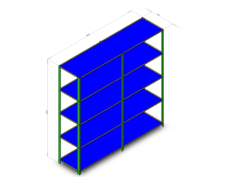 Kệ sắt lắp ráp 5 tầng 1200x600x2000mm - Image 1