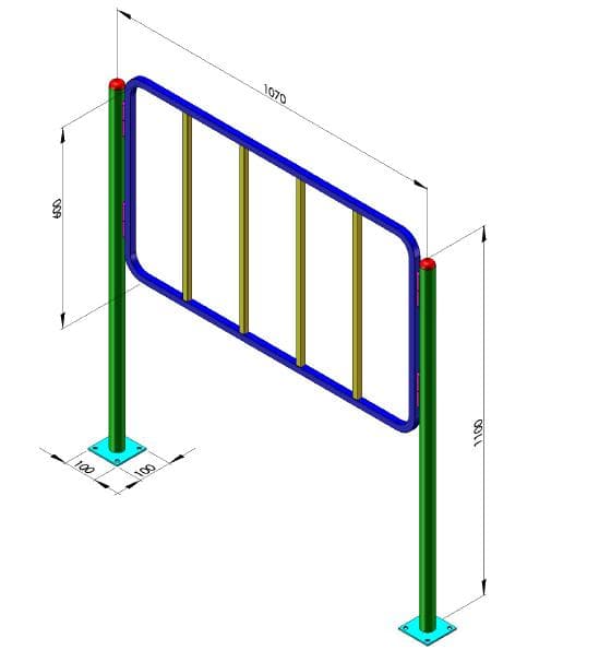 Rào chắn an toàn trong nhà xưởng 2000 x 1100mm