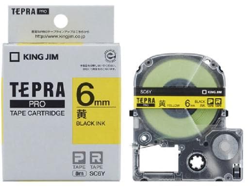 Băng nhãn Tepra Pro 6mm vàng - Image 1