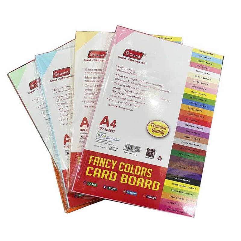 Bìa màu Pgrand A4- hồng